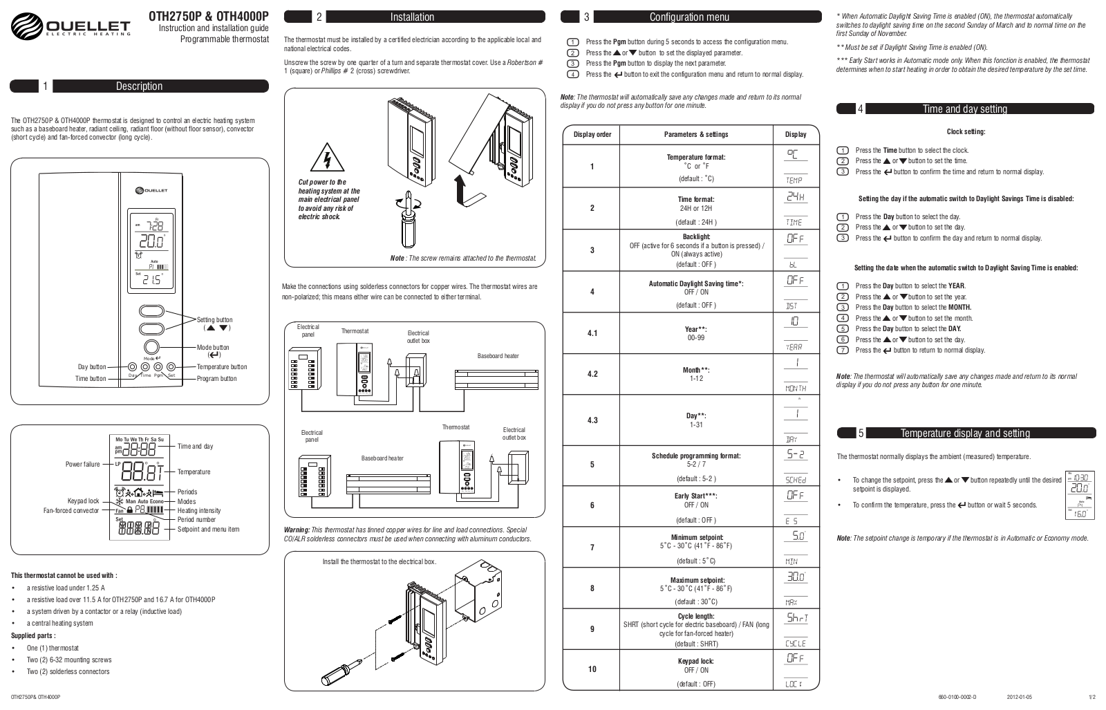 Ouellet OTH2750P User Manual