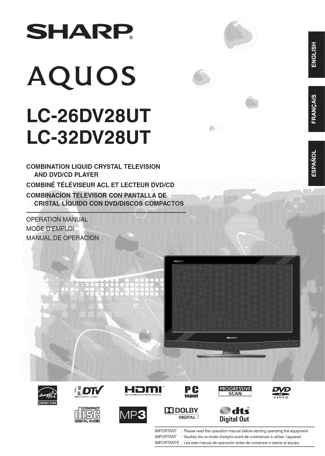 Sharp LC-32DV28UT Owner’s Manual