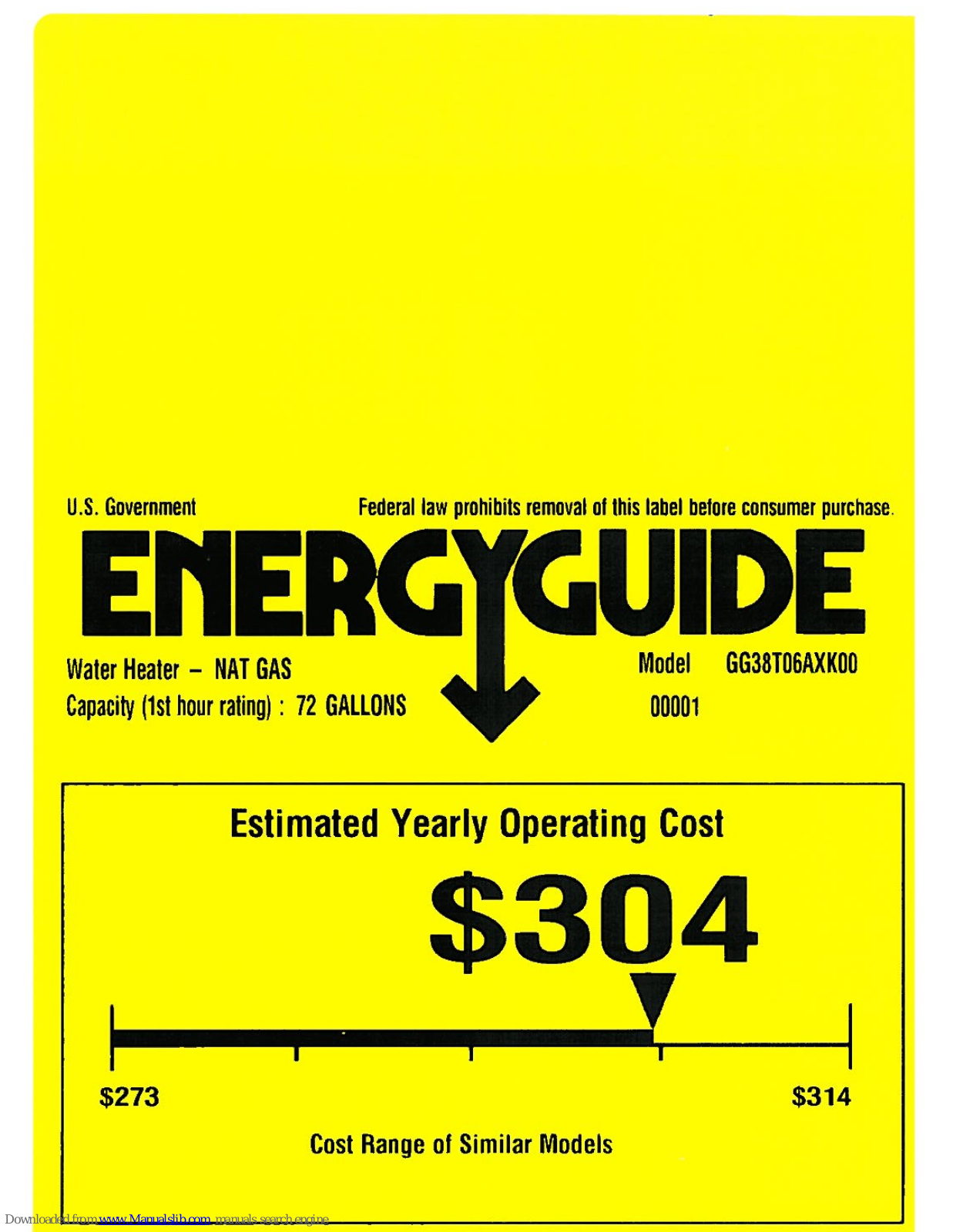 GE GG38T06AXK Energy Manual