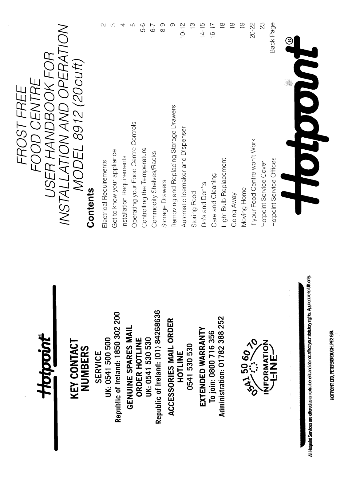 Hotpoint-Ariston HB8912 User Manual