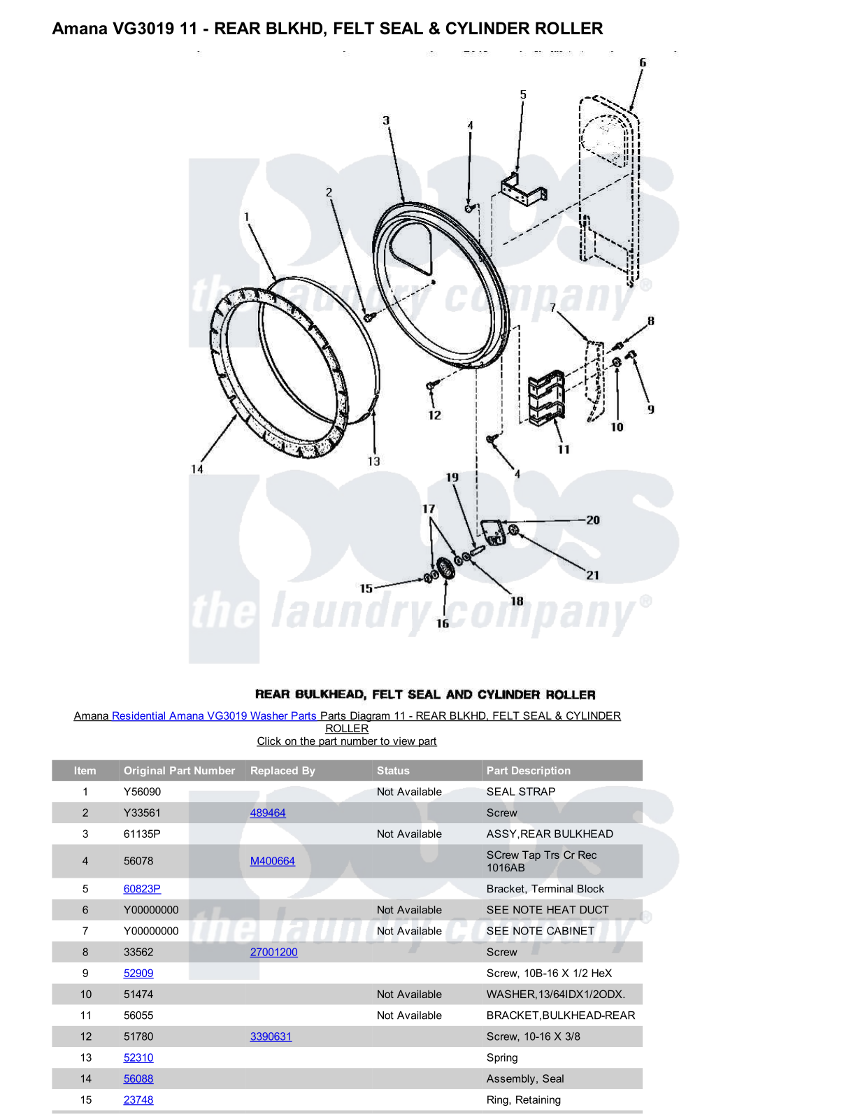 Amana VG3019 Parts Diagram