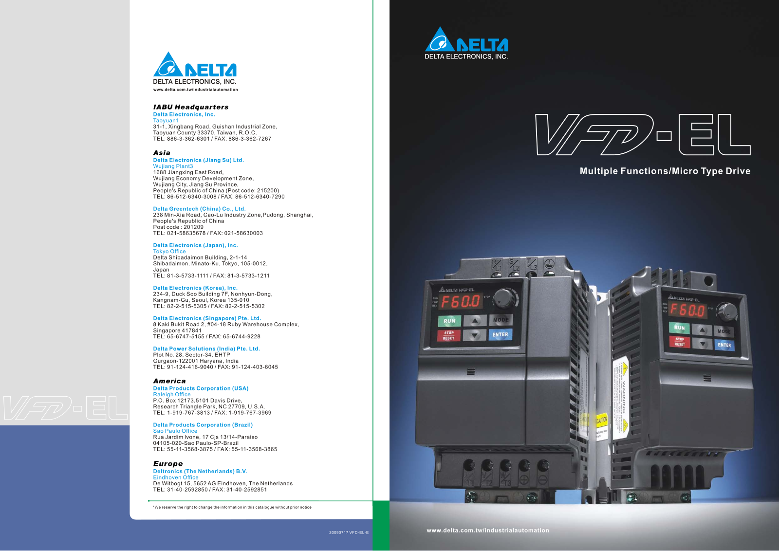 Delta Products VFD-EL Catalog