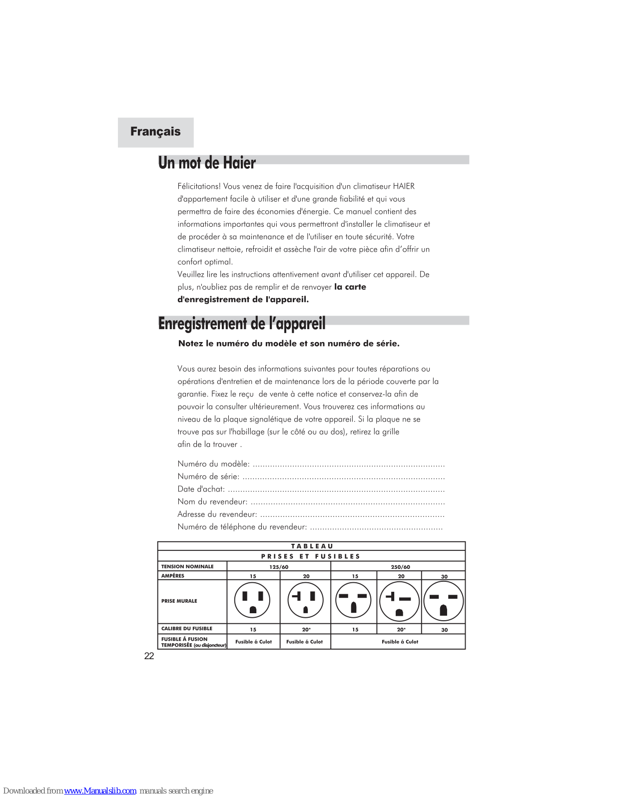 Haier ESA4089 - annexe 1, HWR10XC6, HWR10XC6-T, HWR10XC6-L User Manual