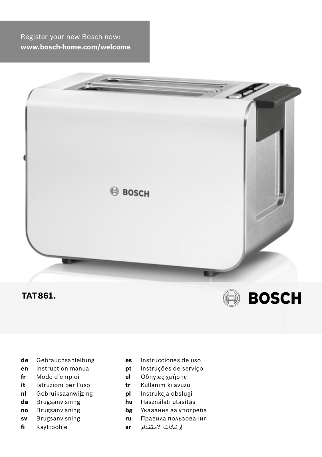 Bosch TAT8613GB Instruction manual