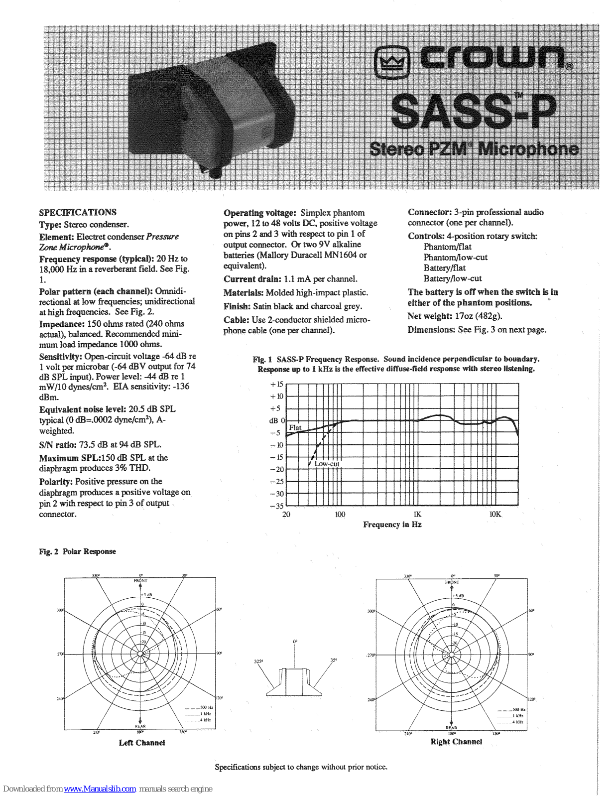 Crown SASS-P Specifications