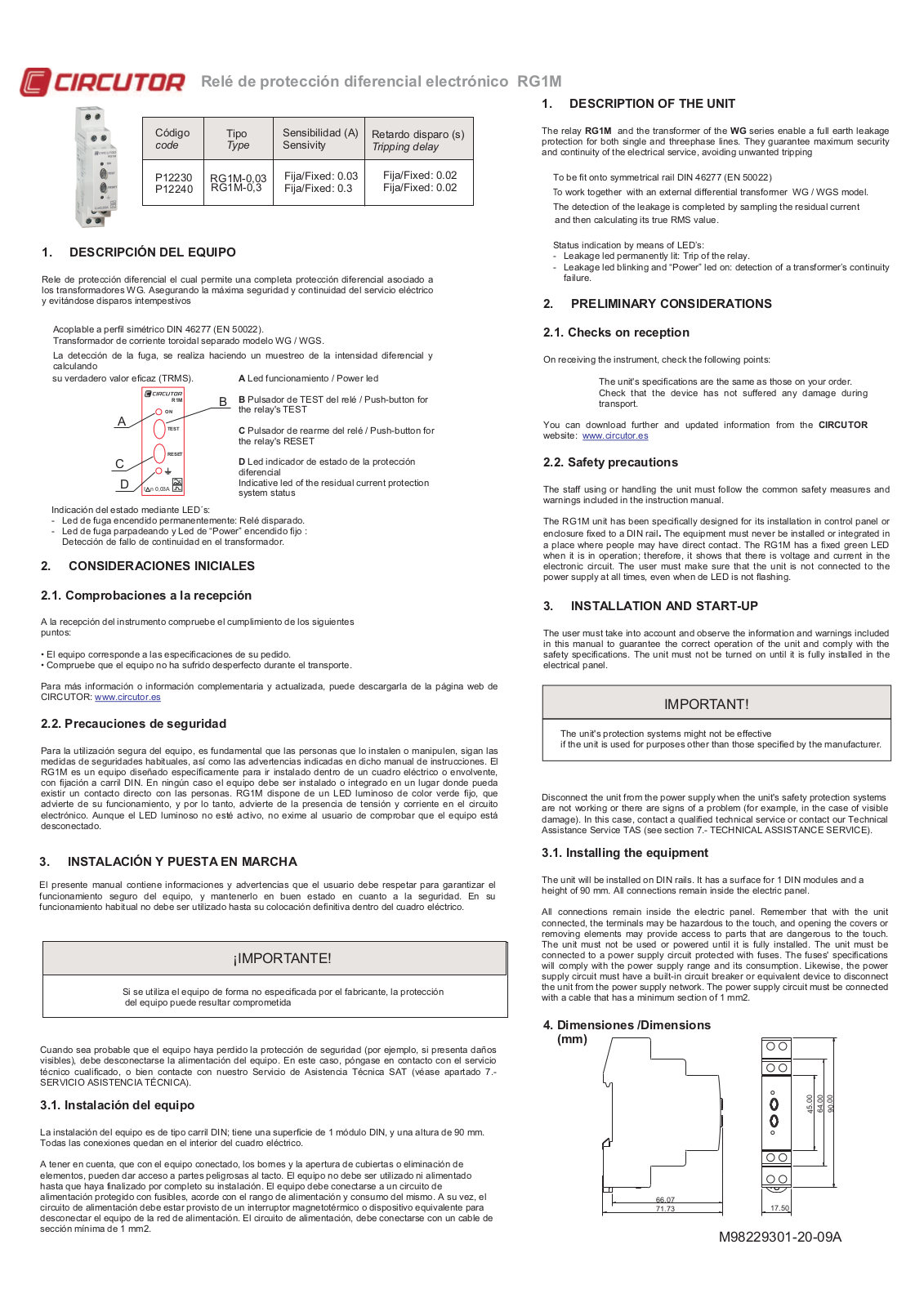 CIRCUTOR RG1M User Manual