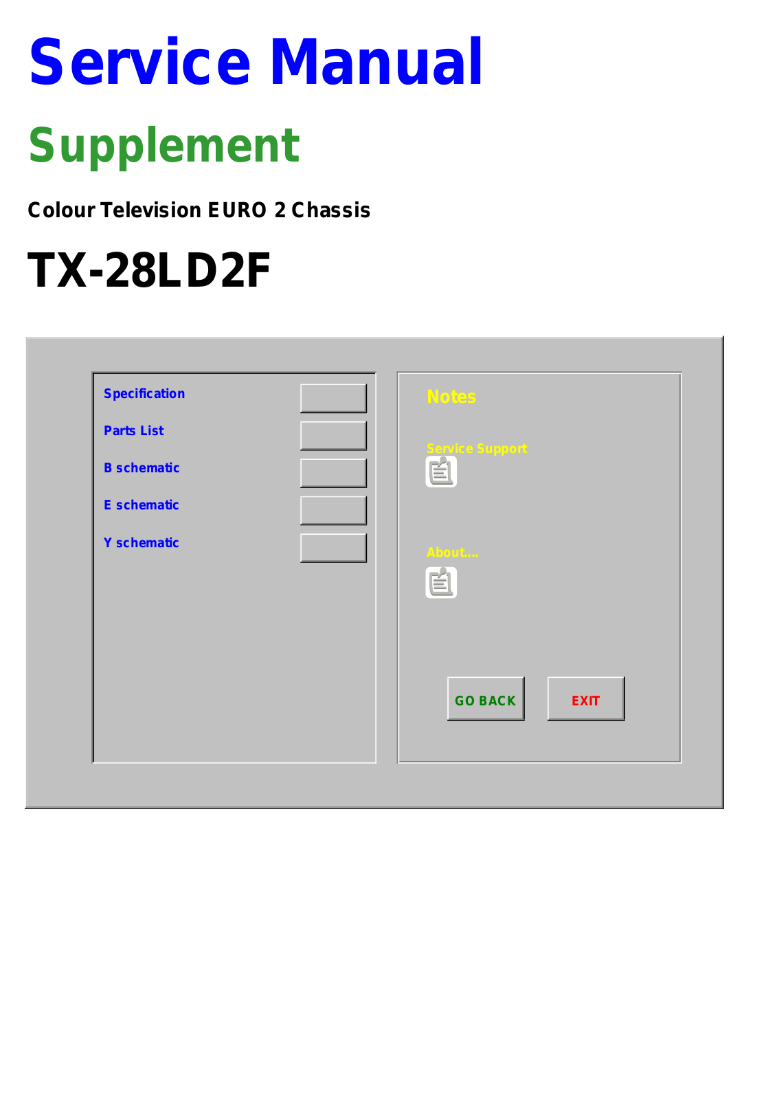 Panasonic TX-28LD2F Service Manual