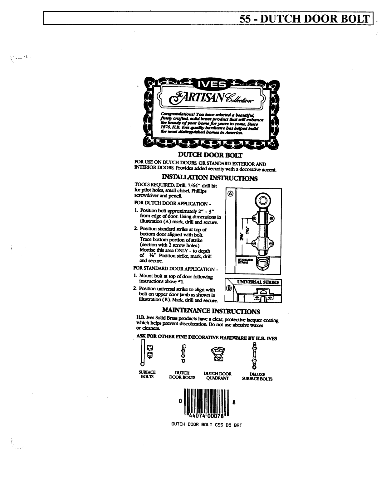 Ives 55 User Manual