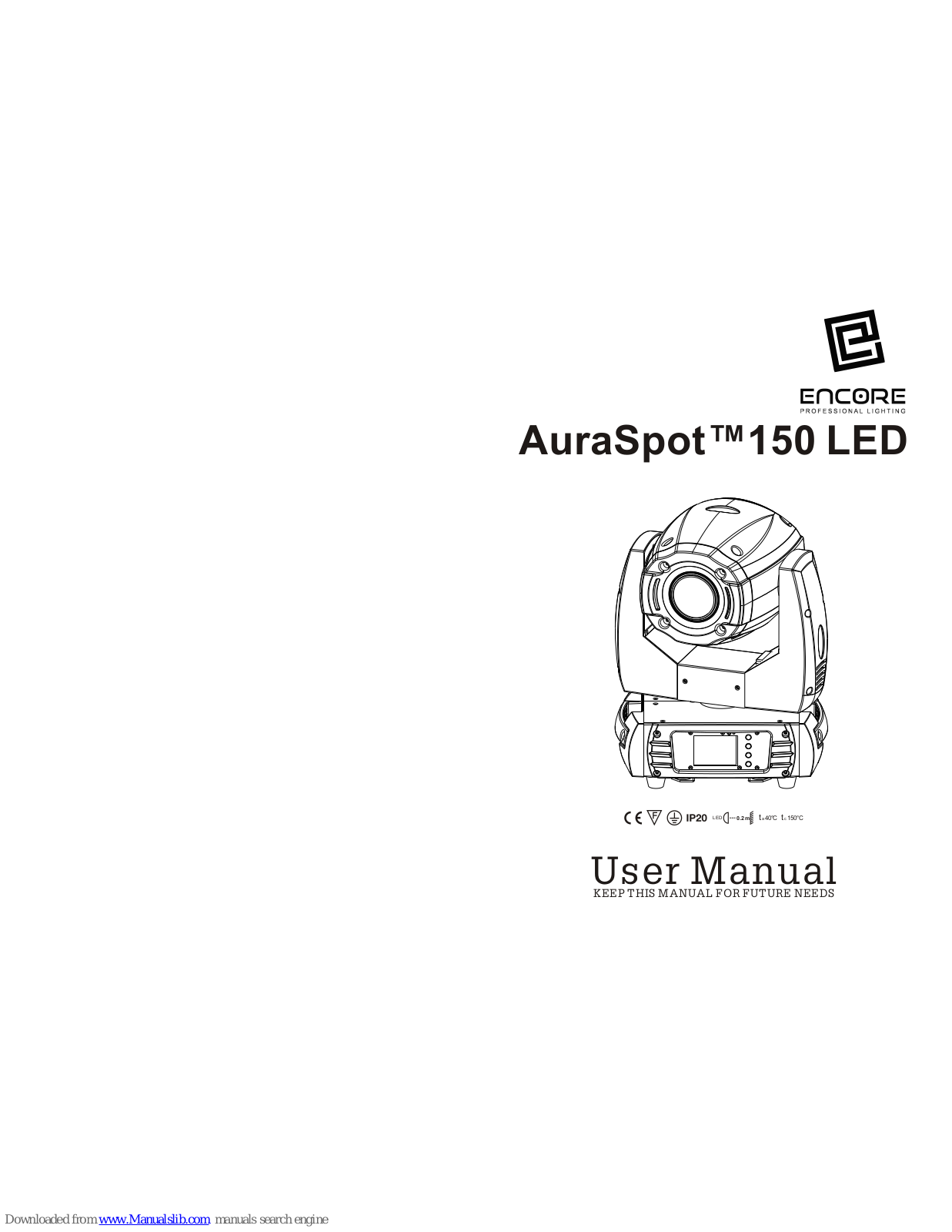 Encore AuraSpot 150 LED User Manual