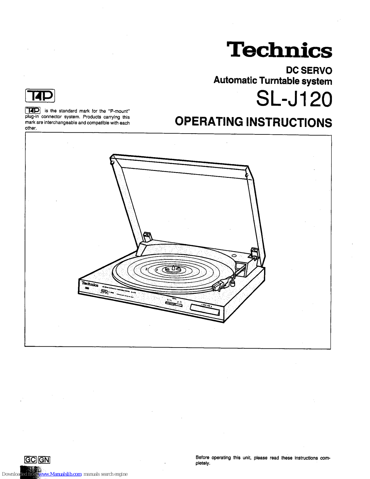 Technics SL-J120 Operating Instructions Manual