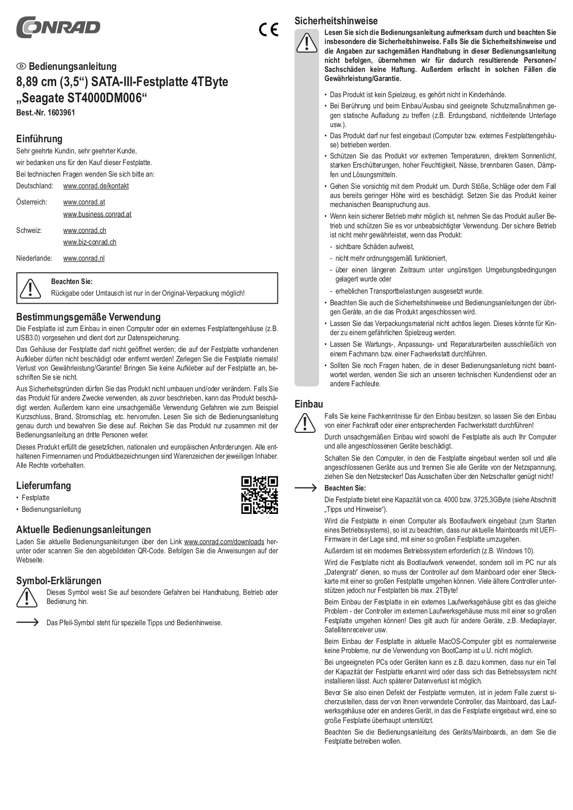 Seagate ST4000DM006 OPERATION MANUAL