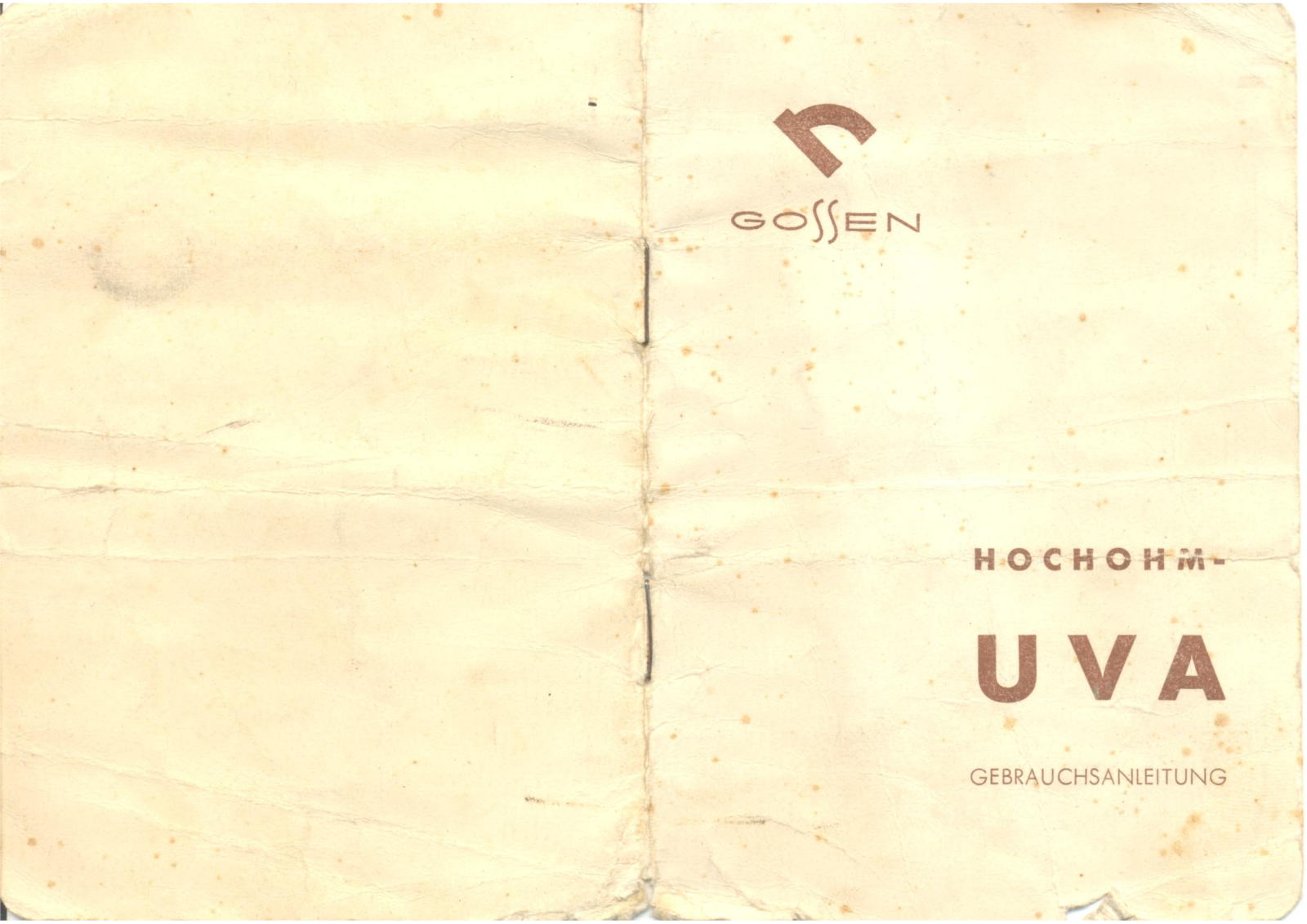 Gossen UVA User Manual