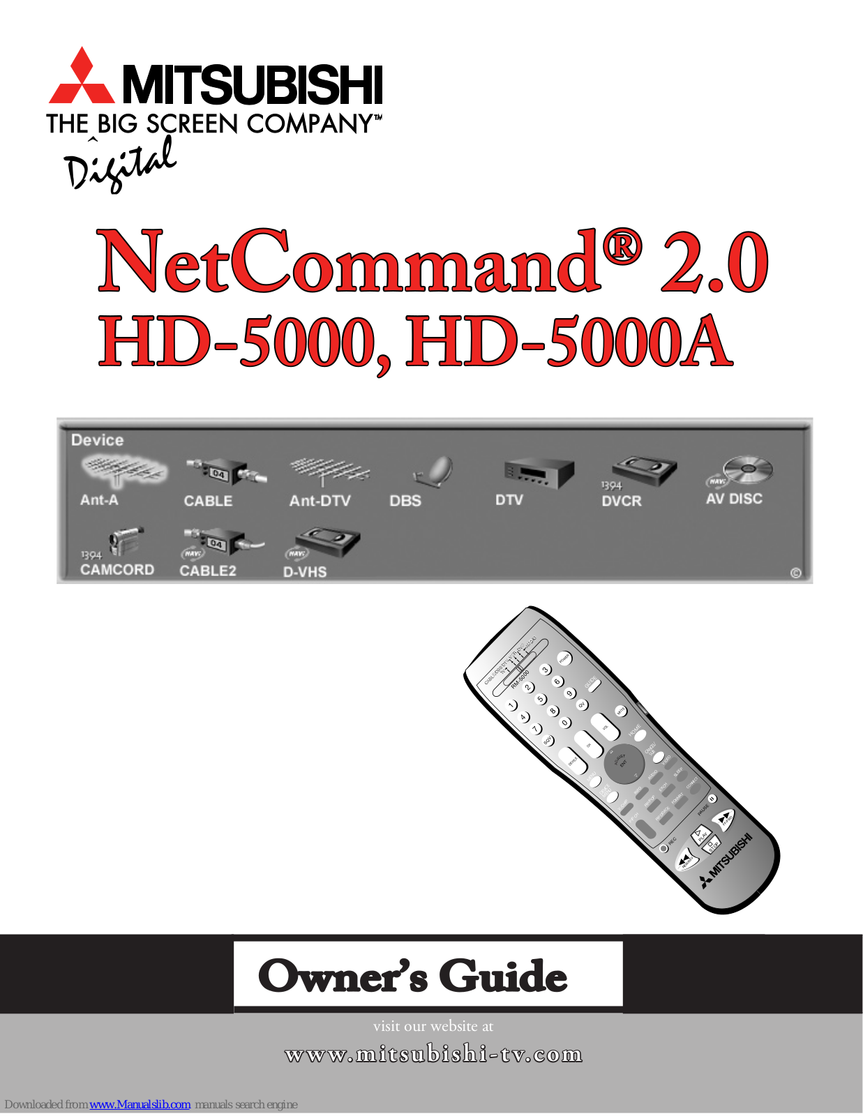 Mitsubishi HD-5000A, NetCommand 2.0 Owner's Manual