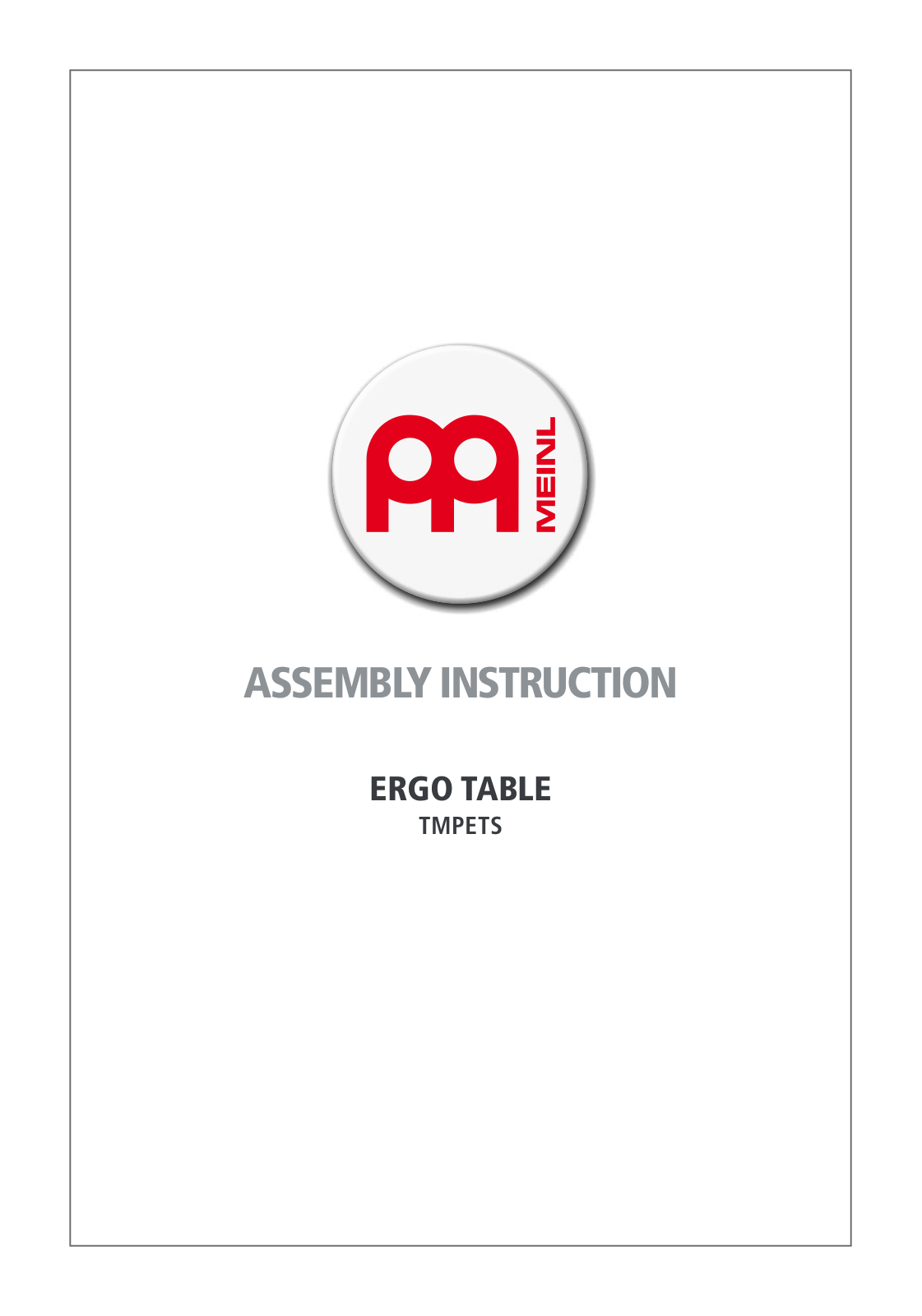 Meinl TMPETS ASSEMBLY INSTRUCTION