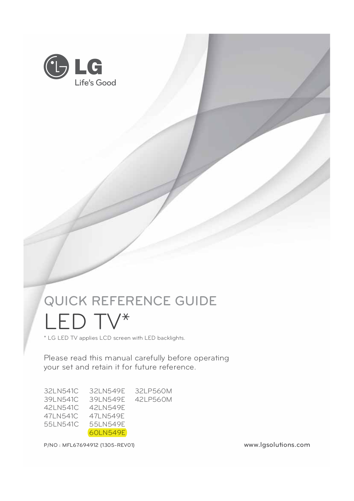 LG 60LN549EUA User Manual