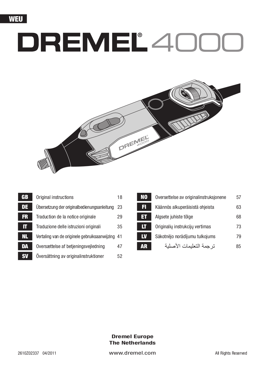 Dremel 4000 User Manual