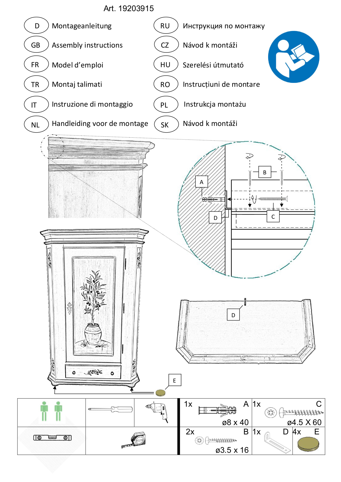 Home affaire Olive Assembly instructions