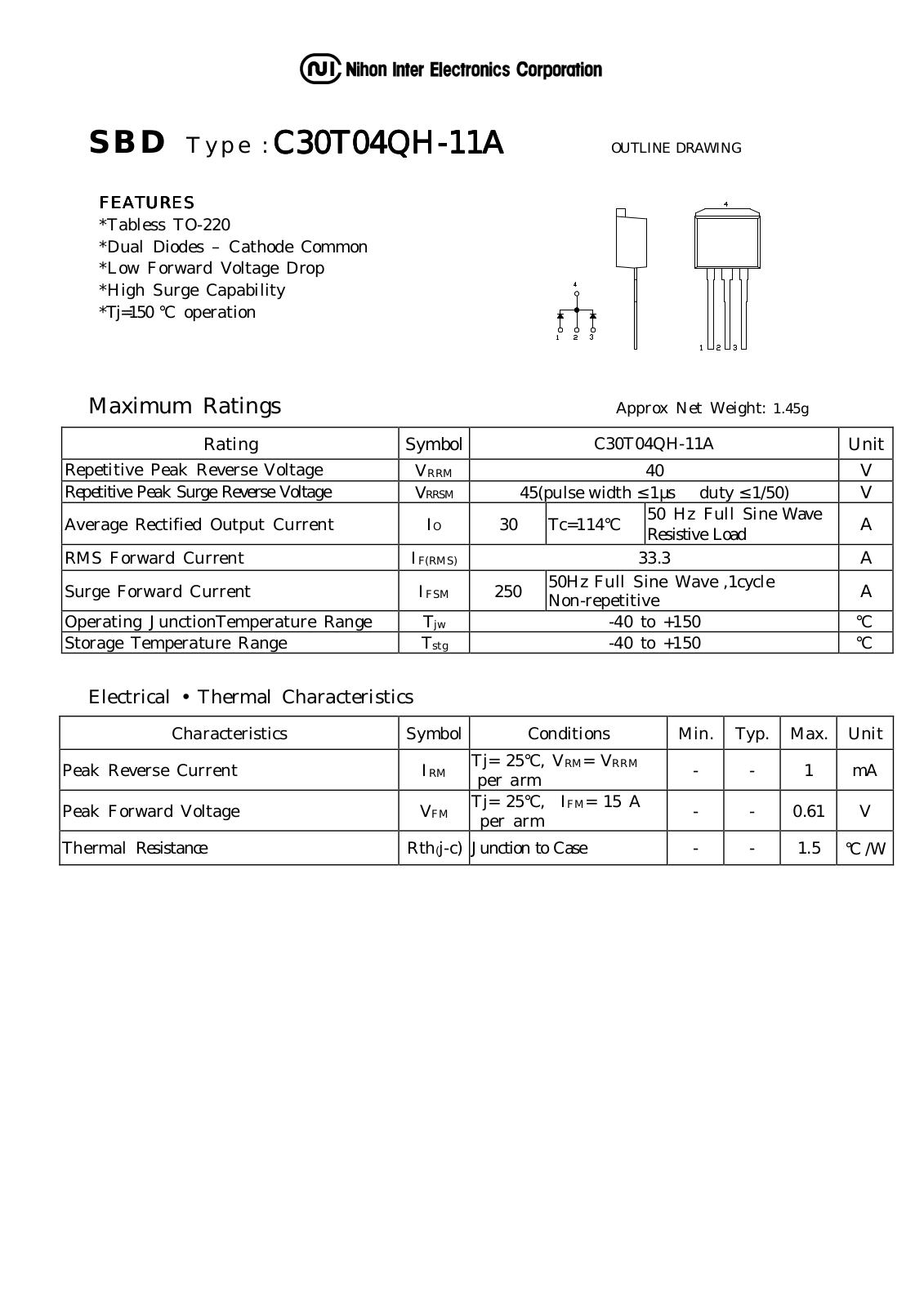 Datasheet C30T04QH-11A Datasheet (NIHON) - ManualMachine.com