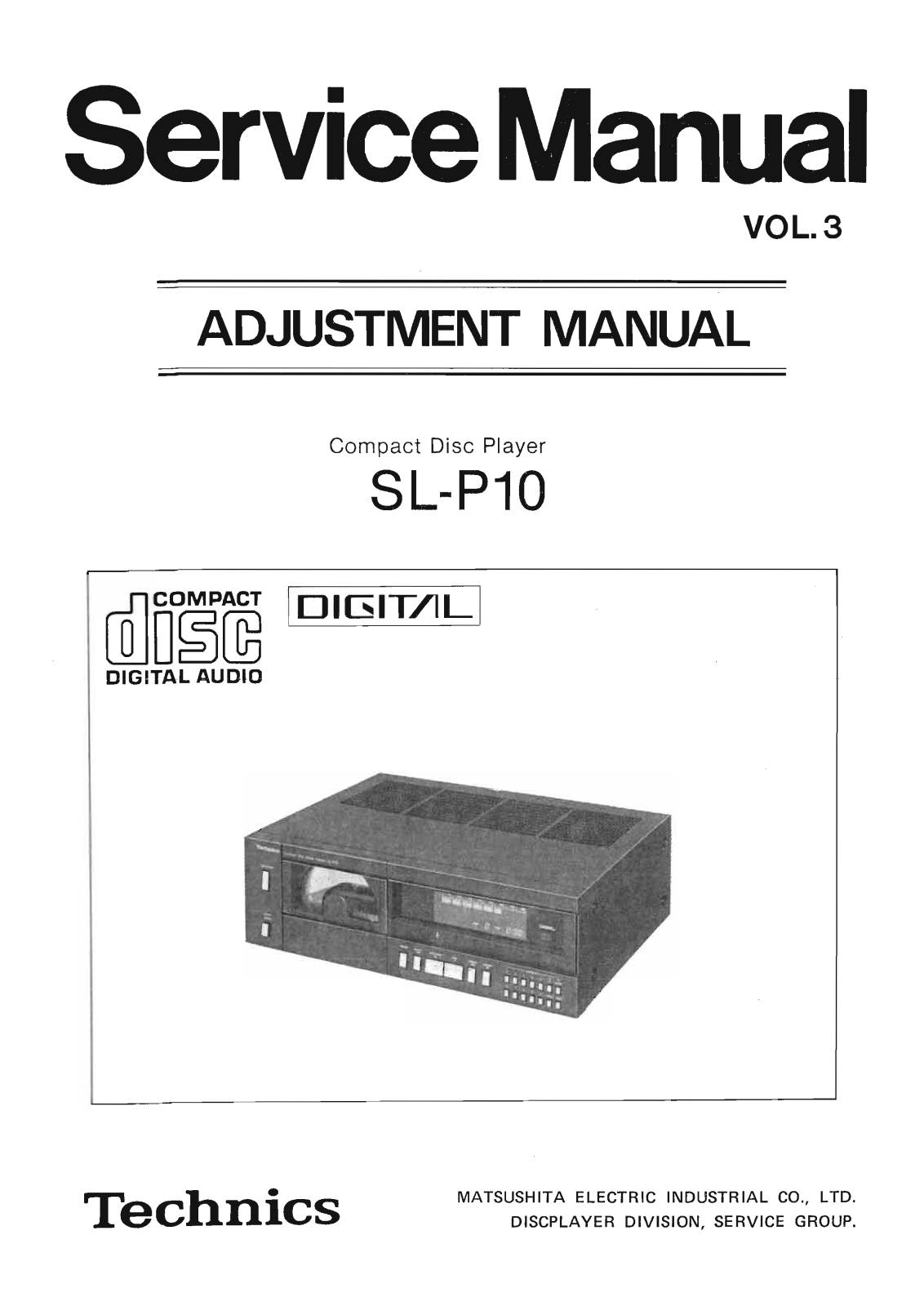 Technics SL-P-10 Service Manual