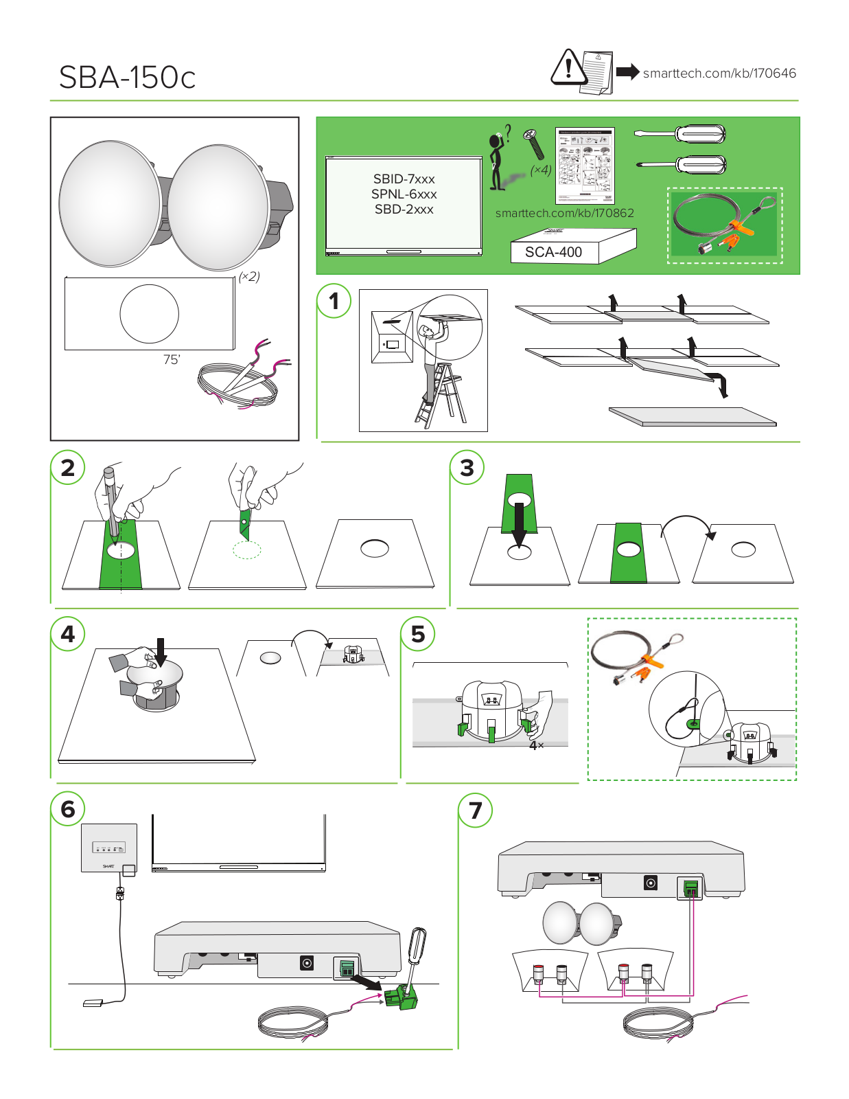 Smart Technologies SBA-150c Installation Instructions Manual