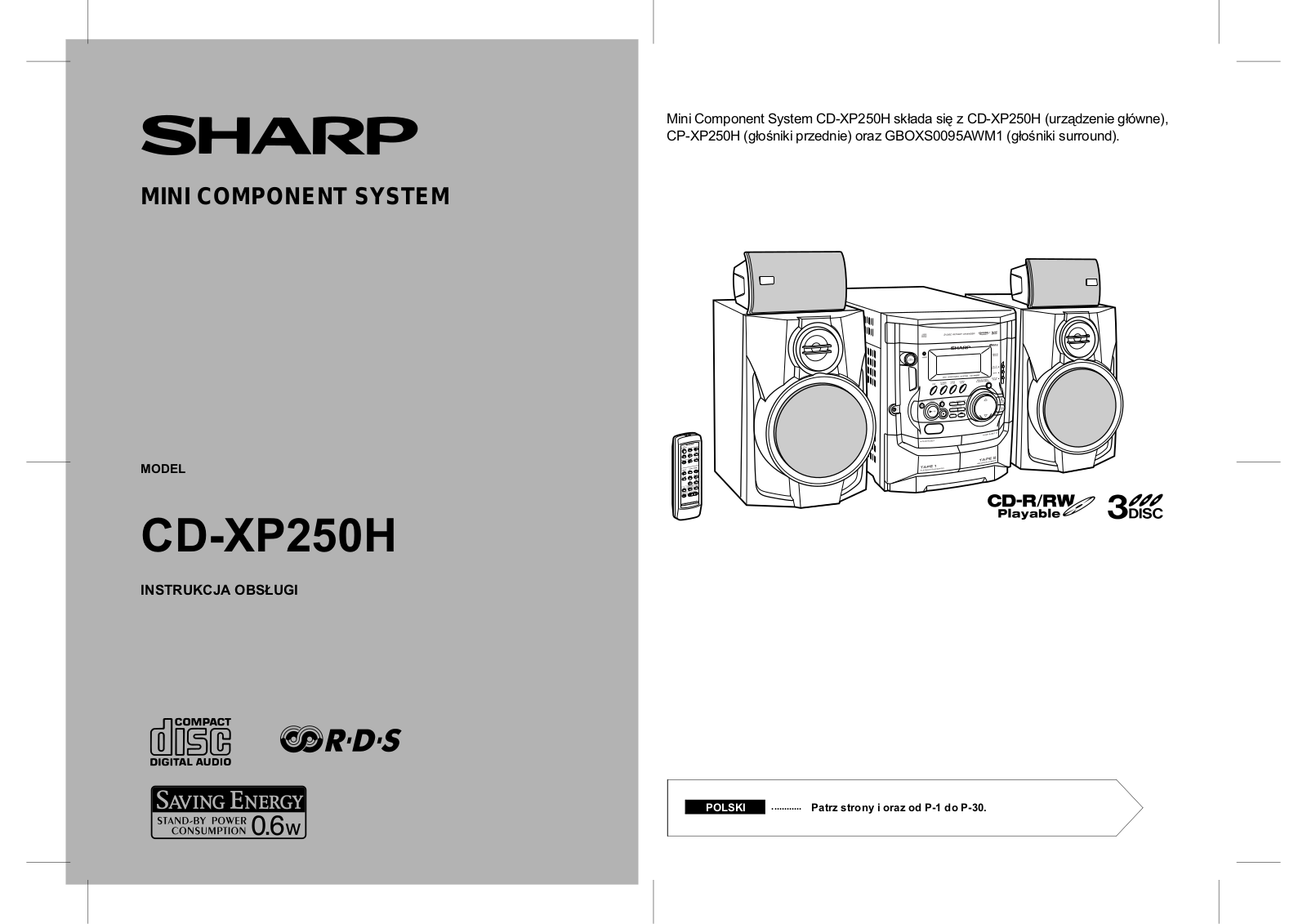 Sharp CD-XP250H User Manual