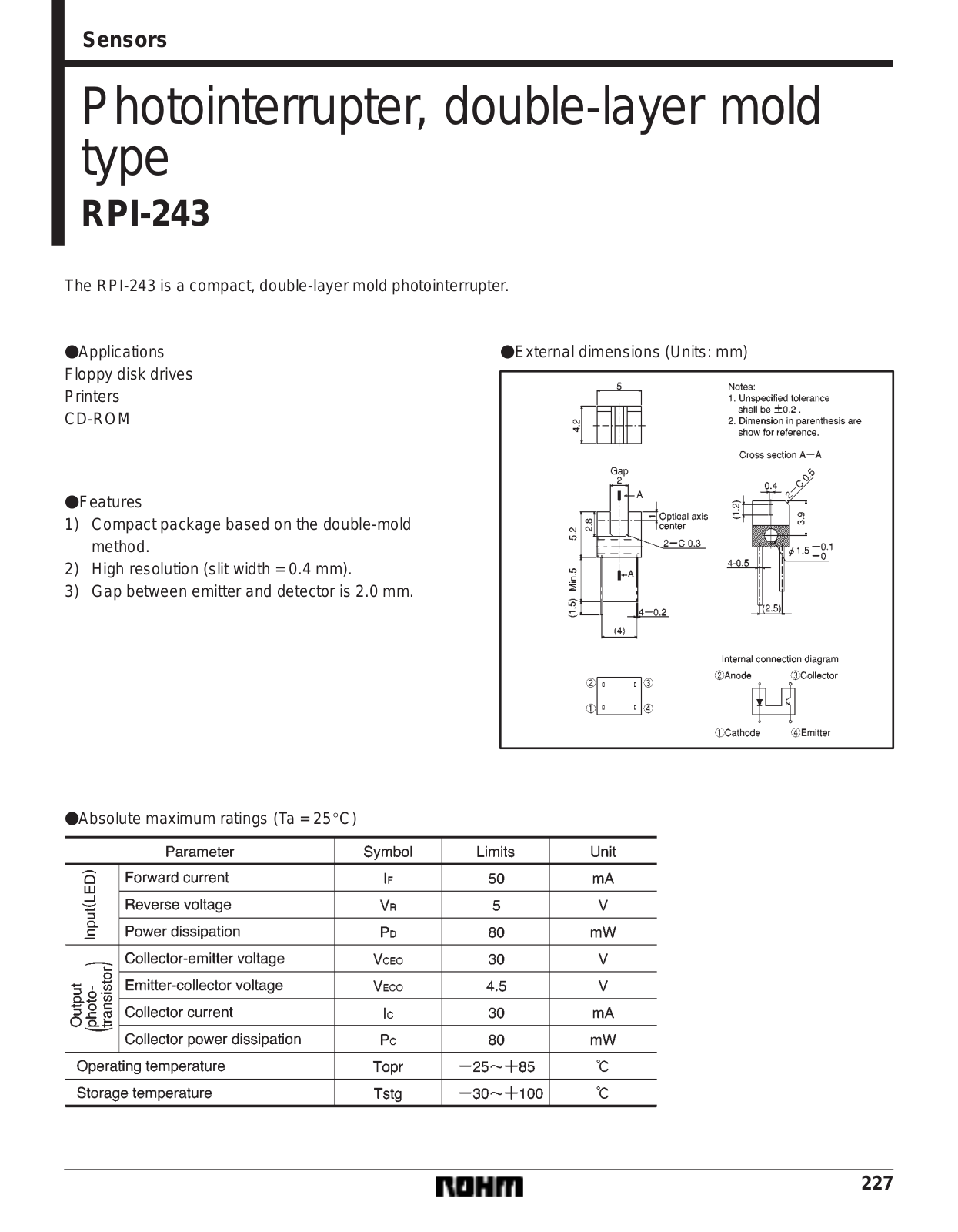 ROHM RPI-243 Datasheet