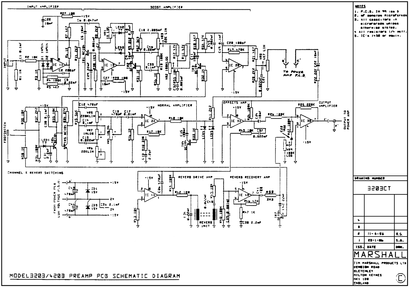 Marshall 4203-Preamp Schematic