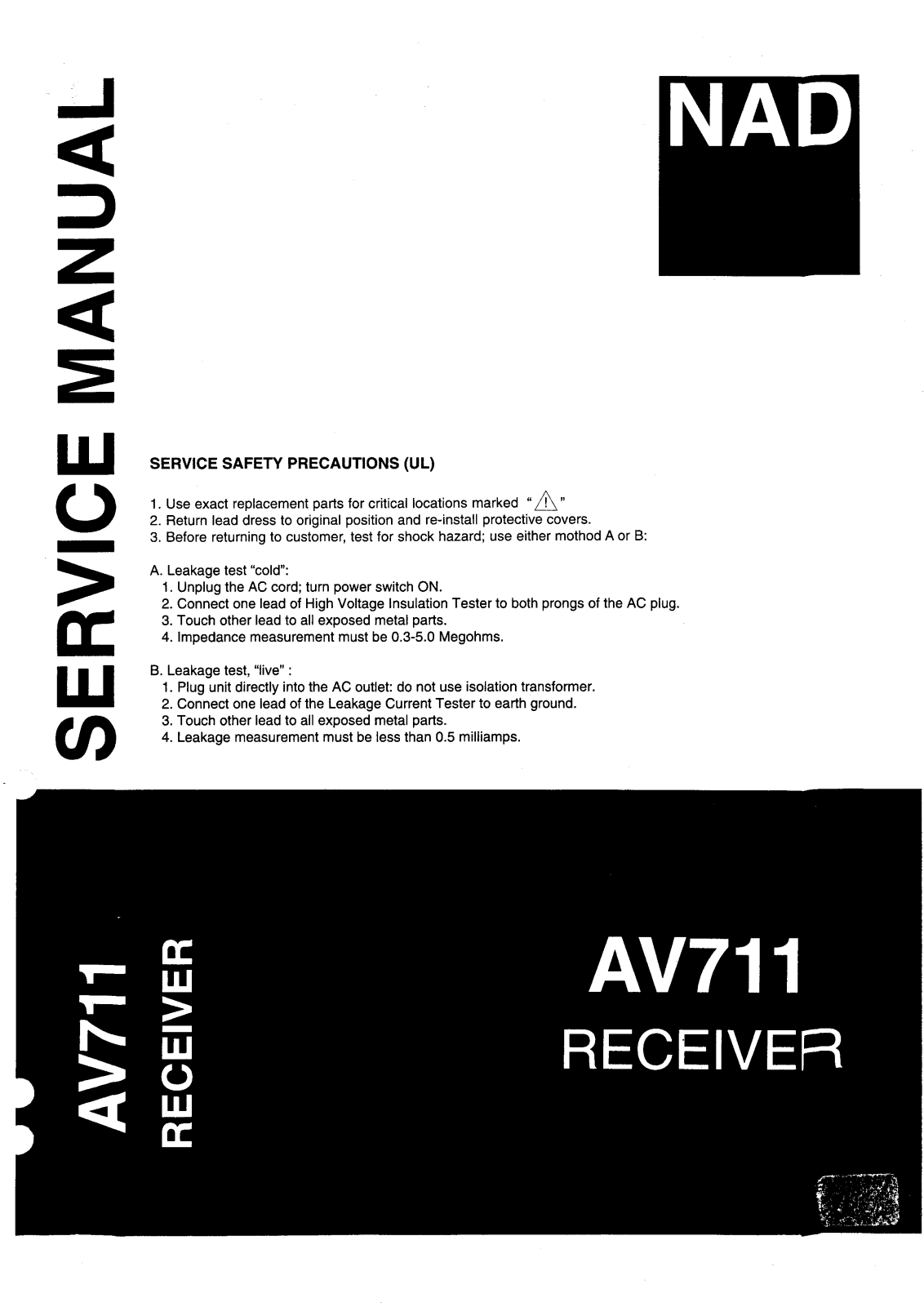 Nad AV-711 Service Manual