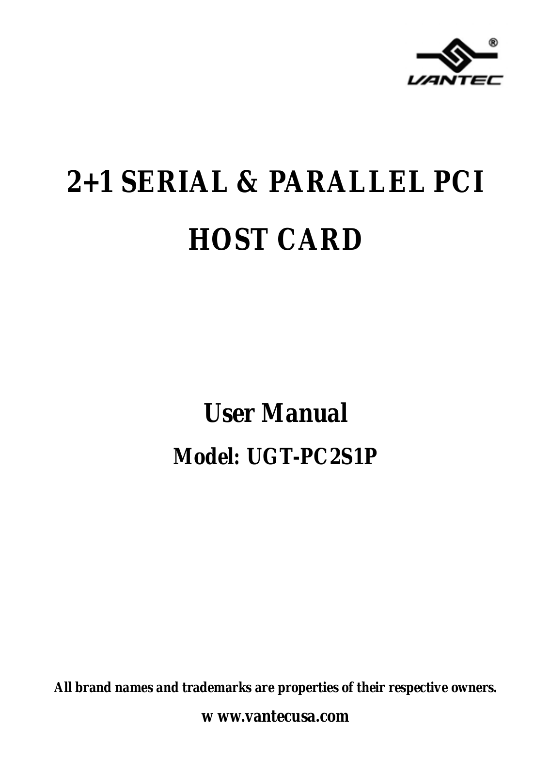 Vantec UGT-PC2S1P User Manual