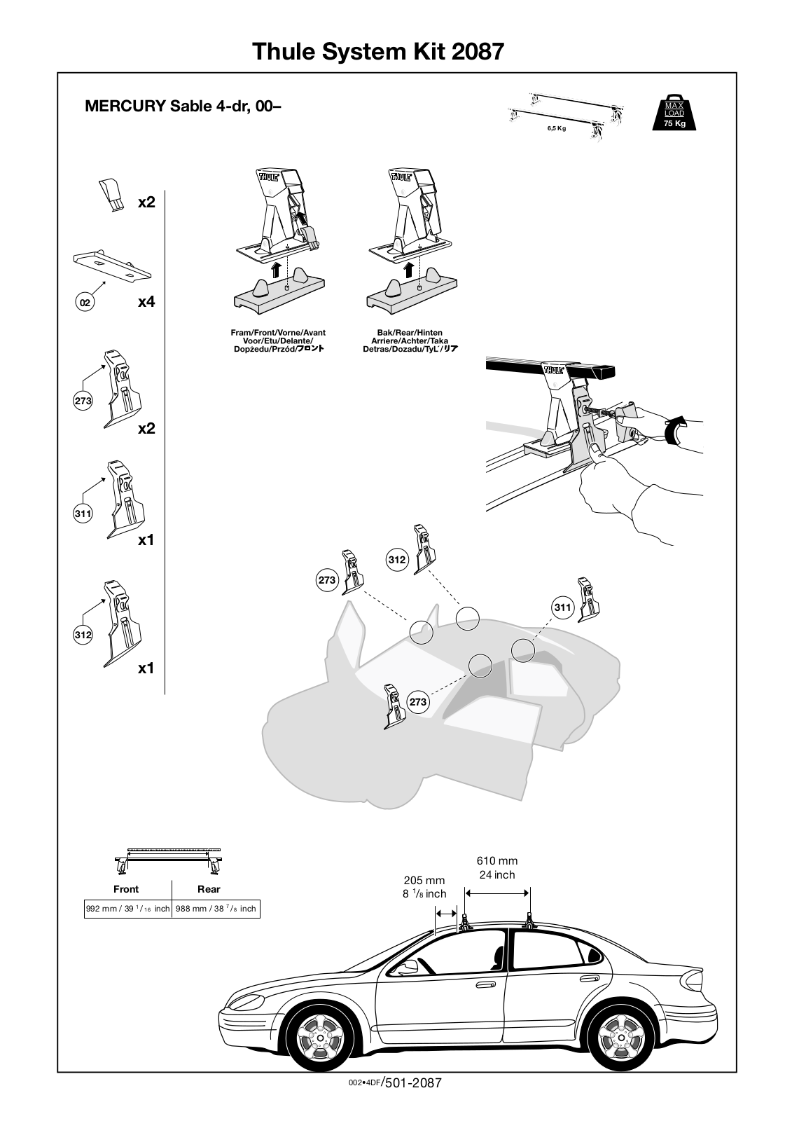 Thule 2087 User Manual