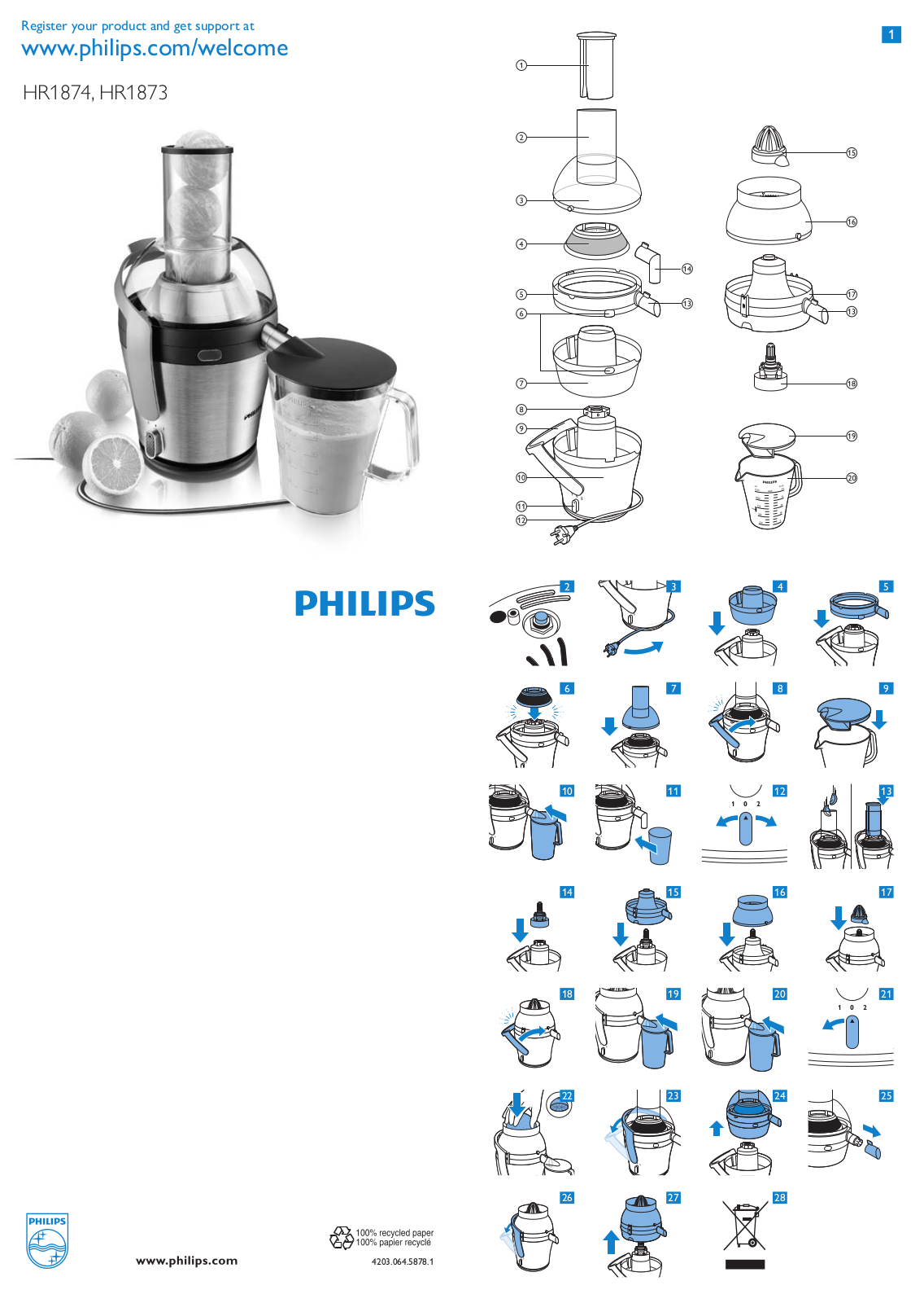 Philips HR1874 User Manual