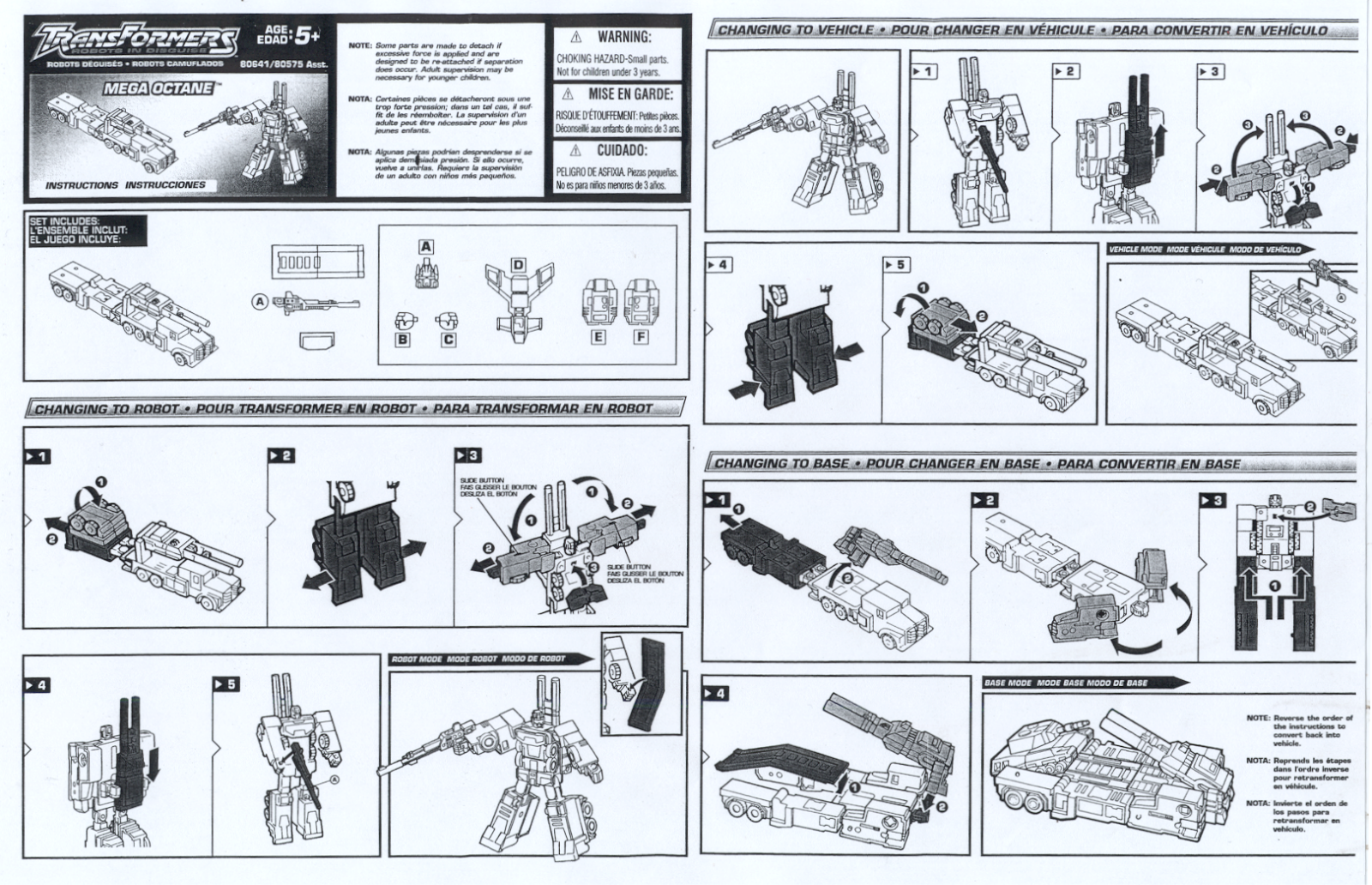 HASBRO Transformers Robots in Disguise Mega Octane User Manual