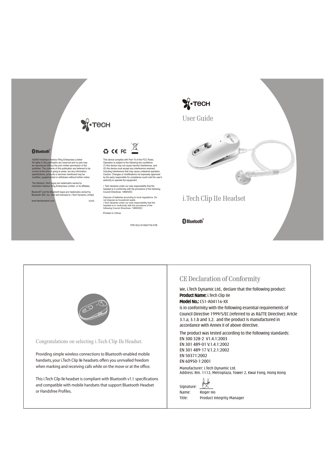 i.Tech Clip IIe User Manual