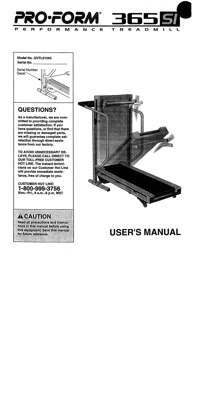 ProForm QVTL91560 User Manual