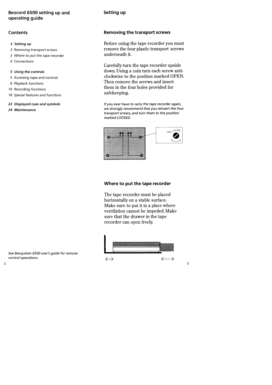 Bang Olufsen Beocord 6500, Beocord 6500 C Owners Manual