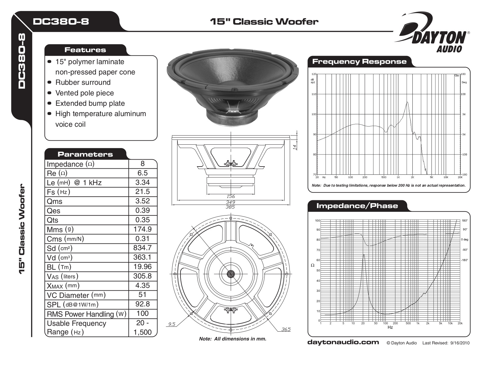 Dayton DC380-8 User Manual