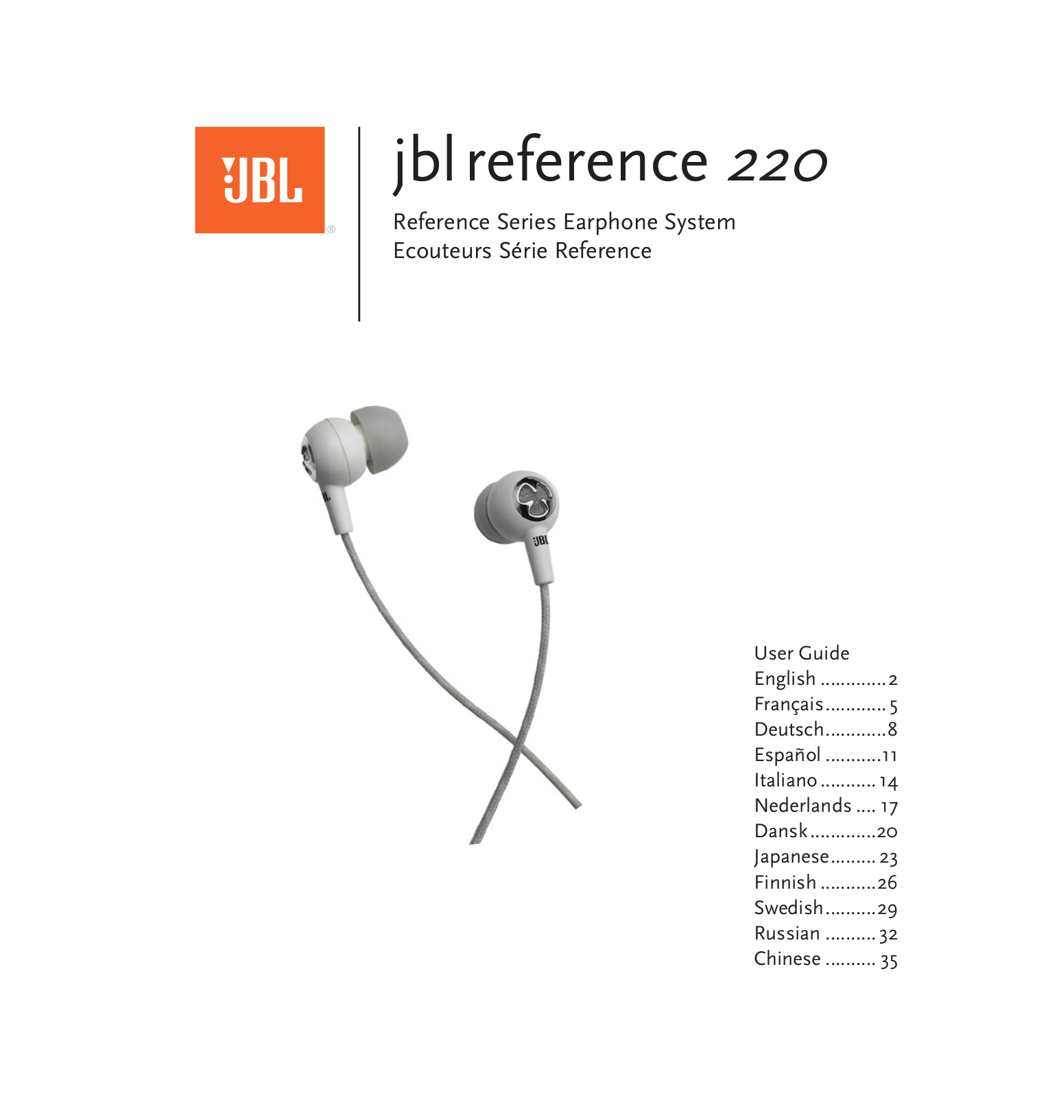 JBL REFERENCE 220 User Manual