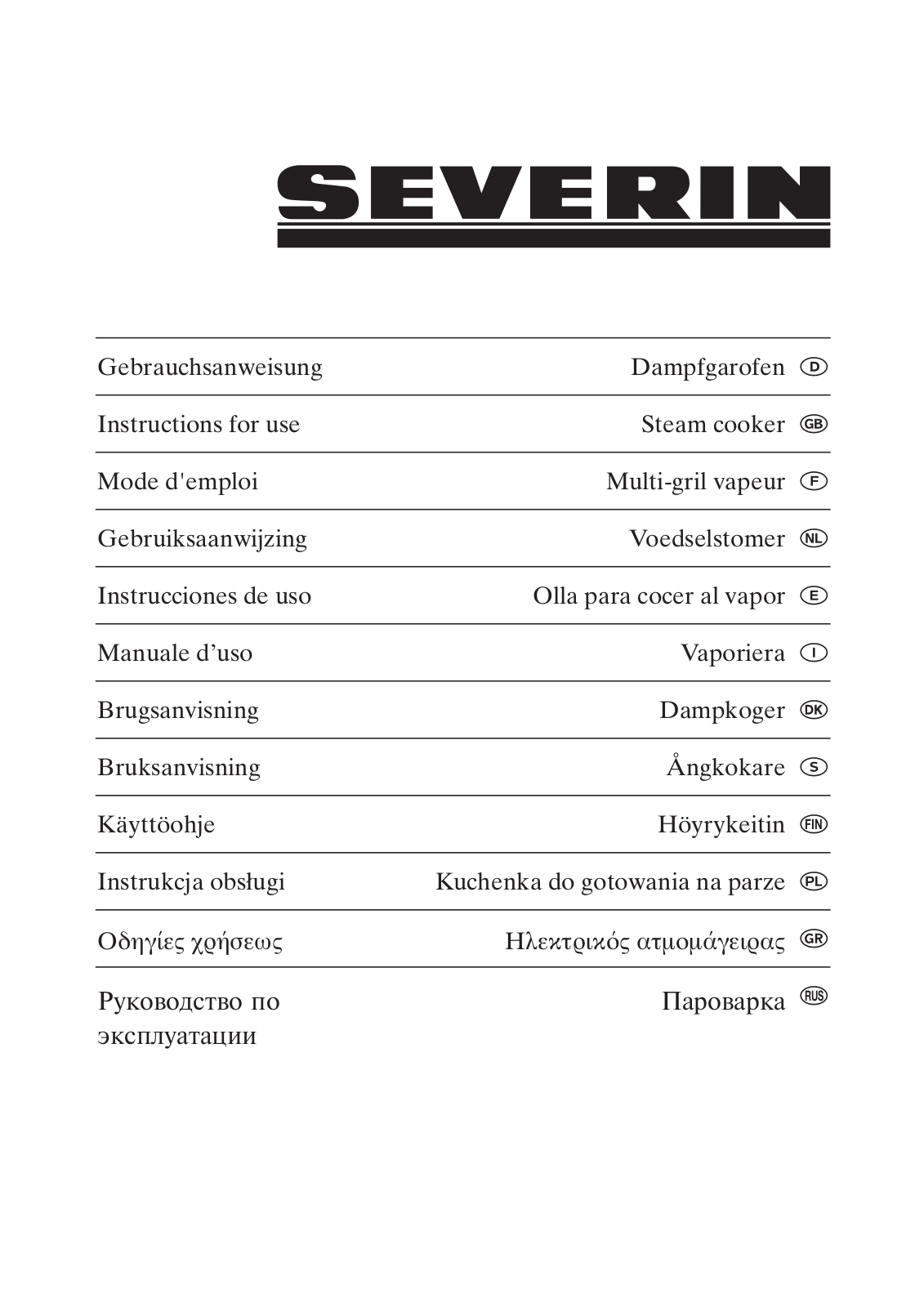 SEVERIN DG2429 User Manual