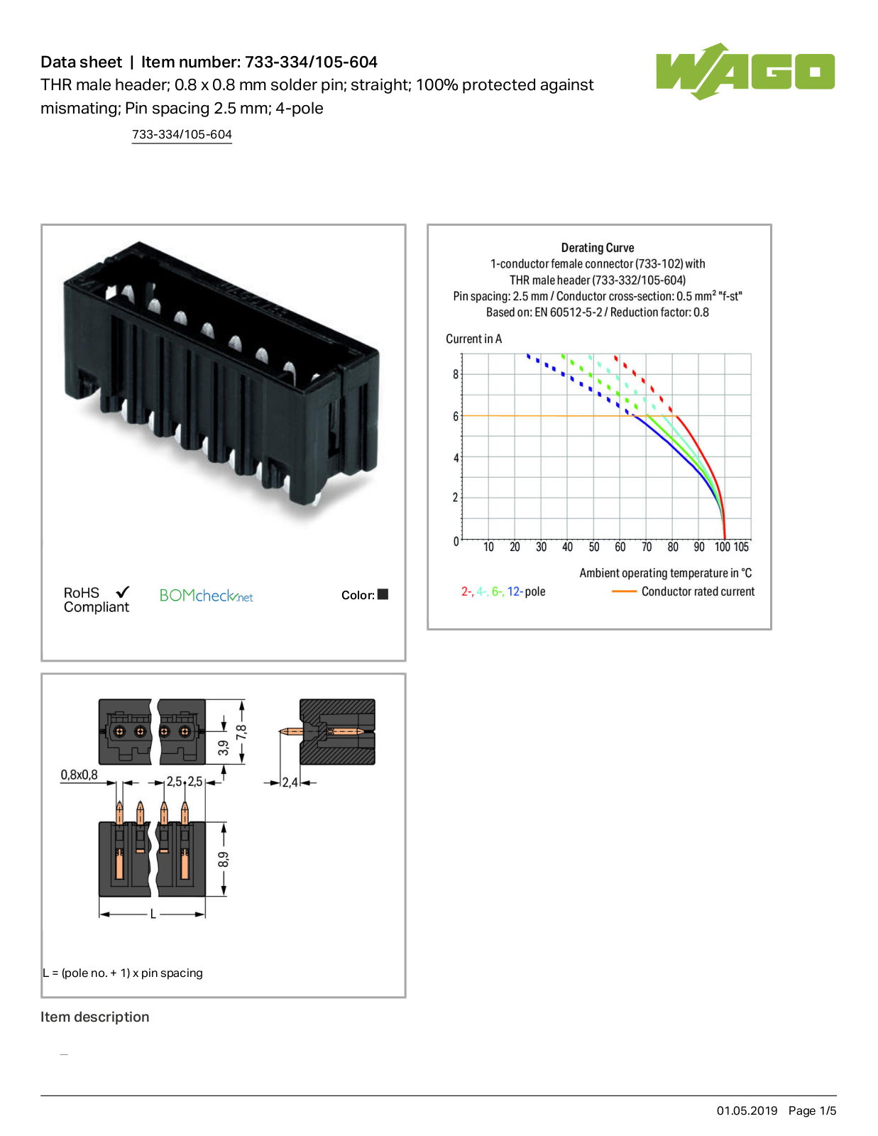 Wago 733-334/105-604 Data Sheet