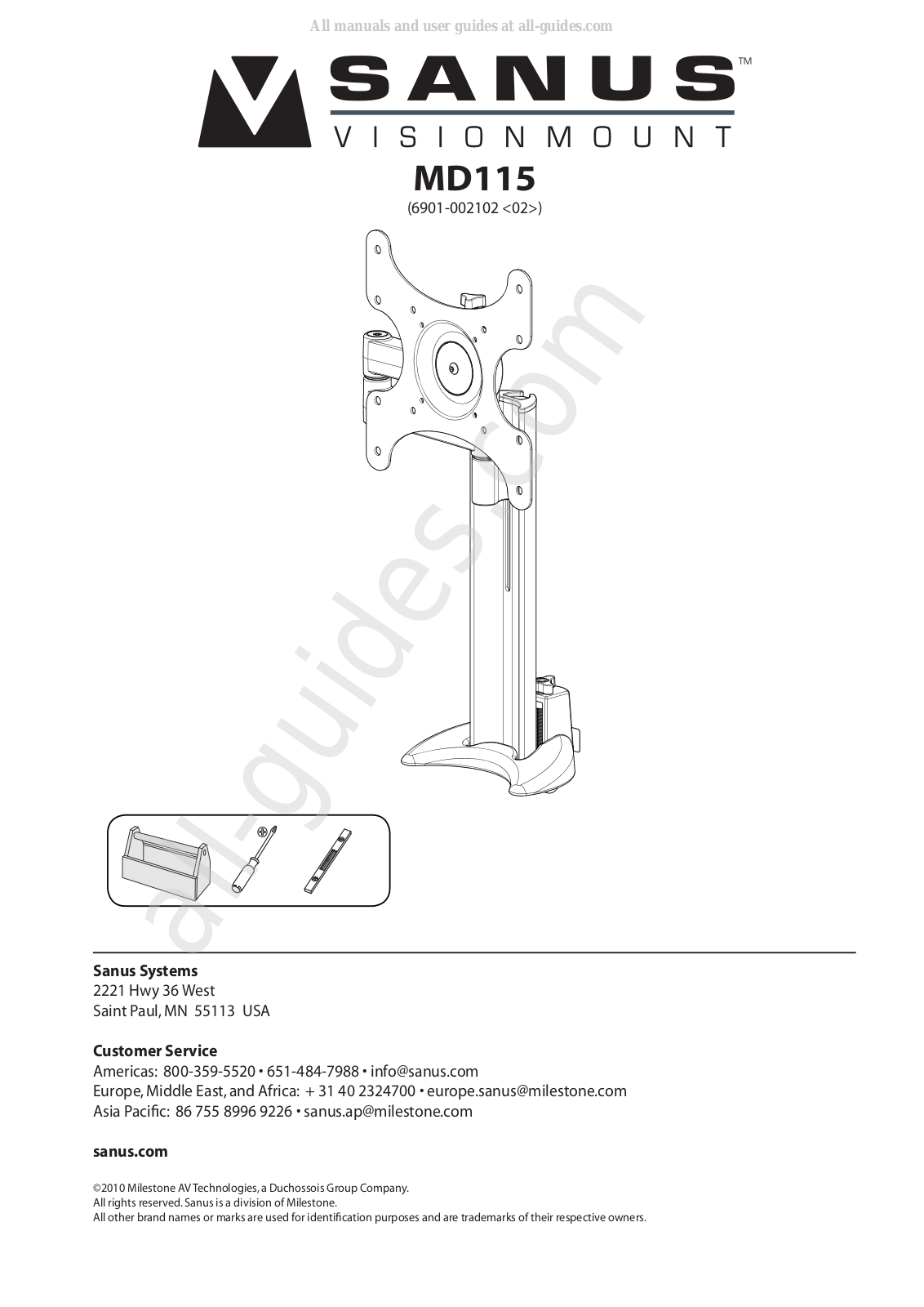 Sanus VisionMount MD115 User Manual - ManualMachine.com
