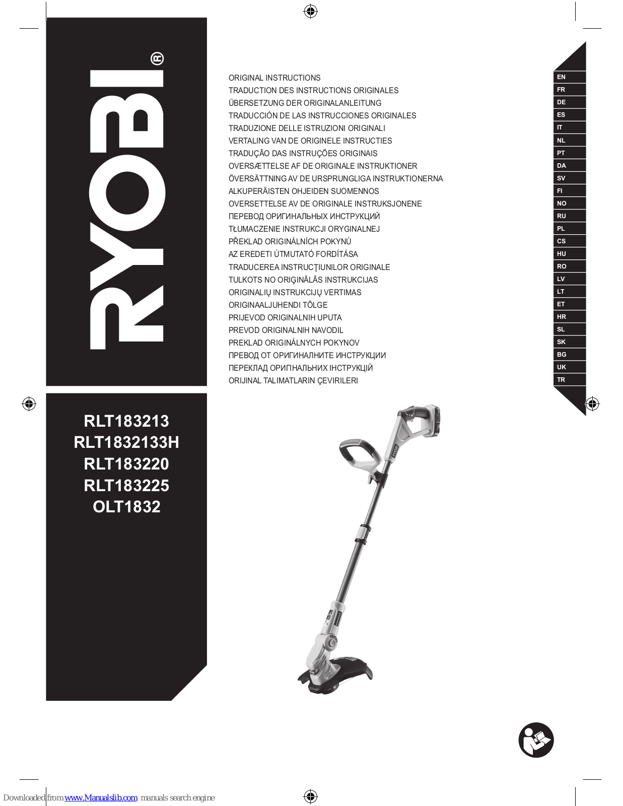 Ryobi RLT183213, RLT183225, OLT1832, RLT1832133H, RLT183220 Original Instruction Manual