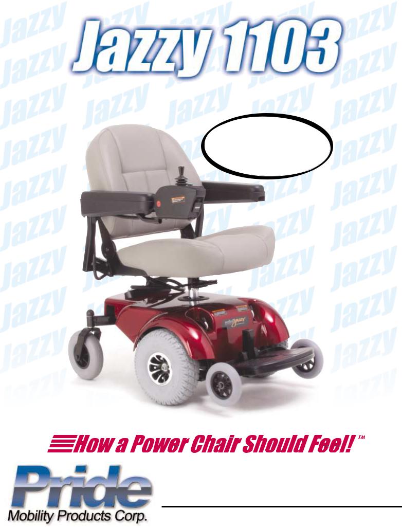 Pride Mobility JAZZY 1103 User Manual