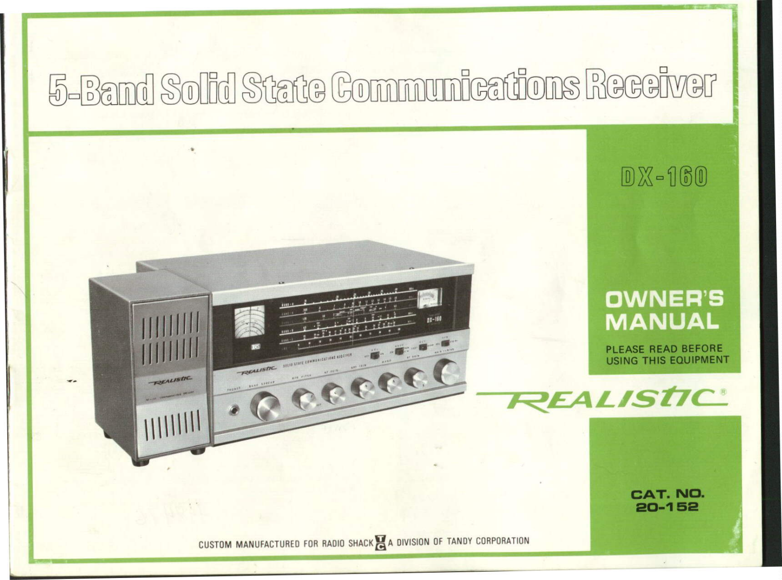 Realistic DX-160 User Manual