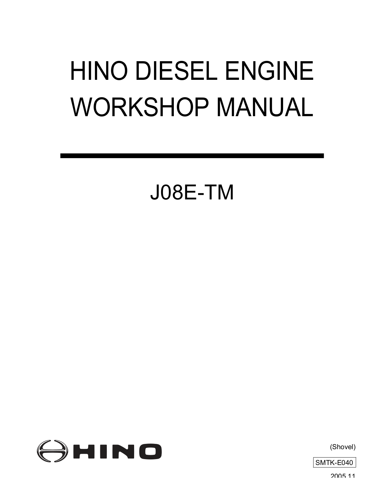 Hino j08e-Tm Service Manual