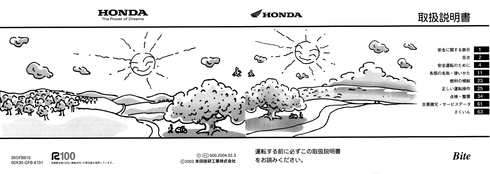 Honda BITE (2003) User guide