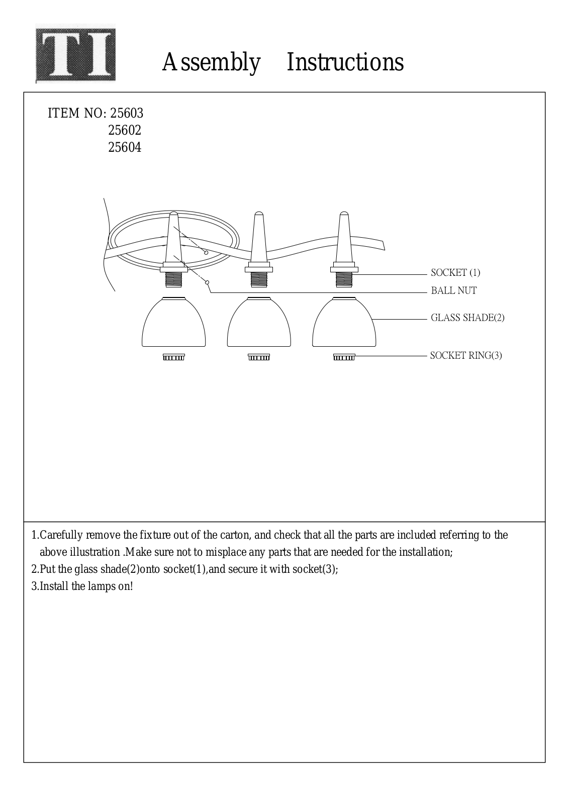 Triarch 25603, 25604, 25602 User Manual