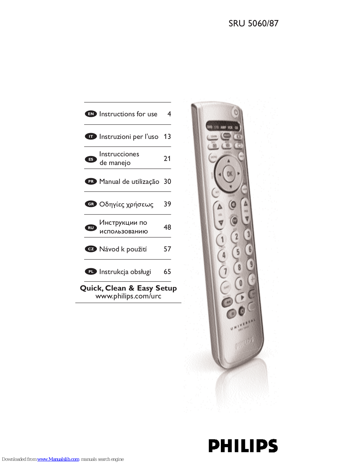 Philips SRU5060/87 Instructions For Use Manual