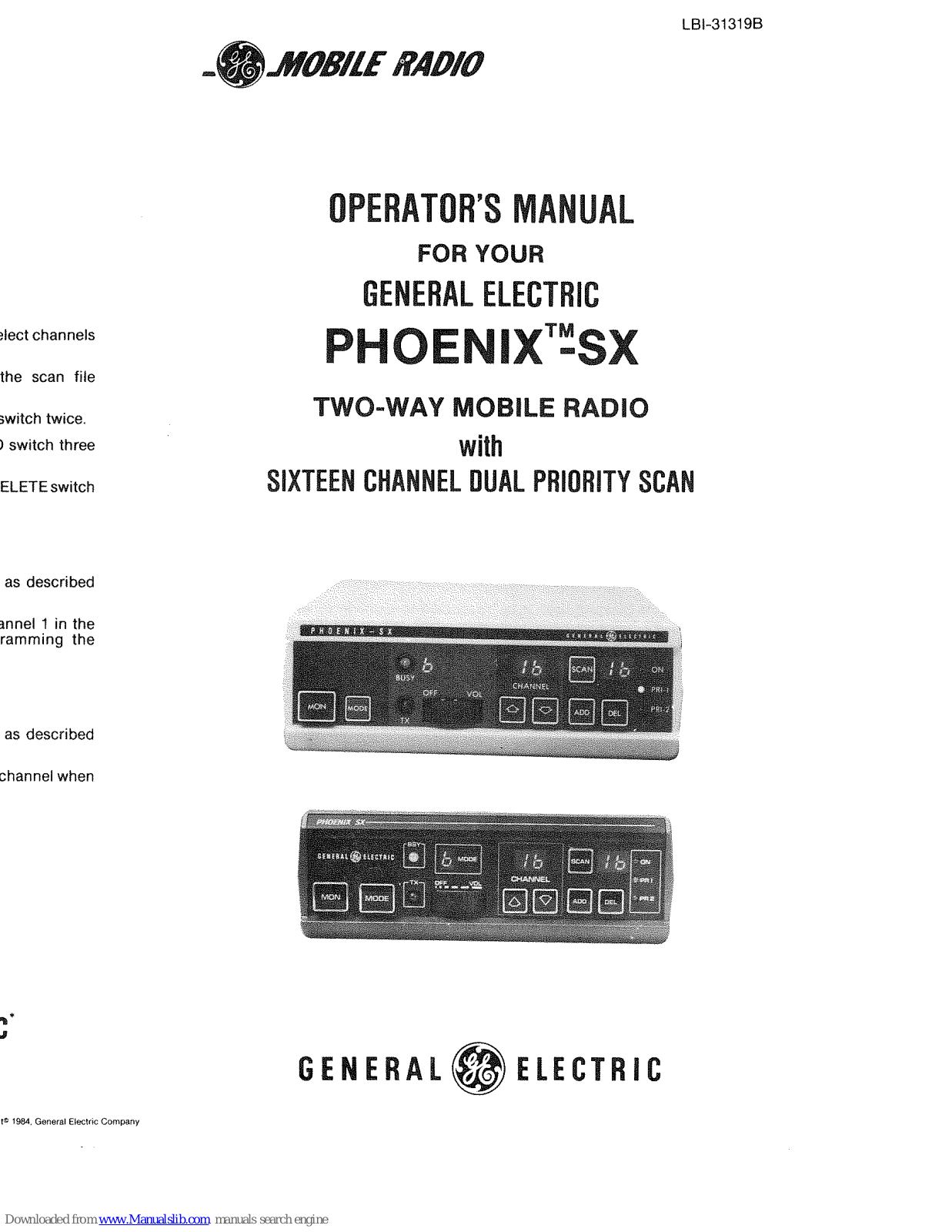 GE Phoenix-SX Operator's Manual - ManualMachine.com