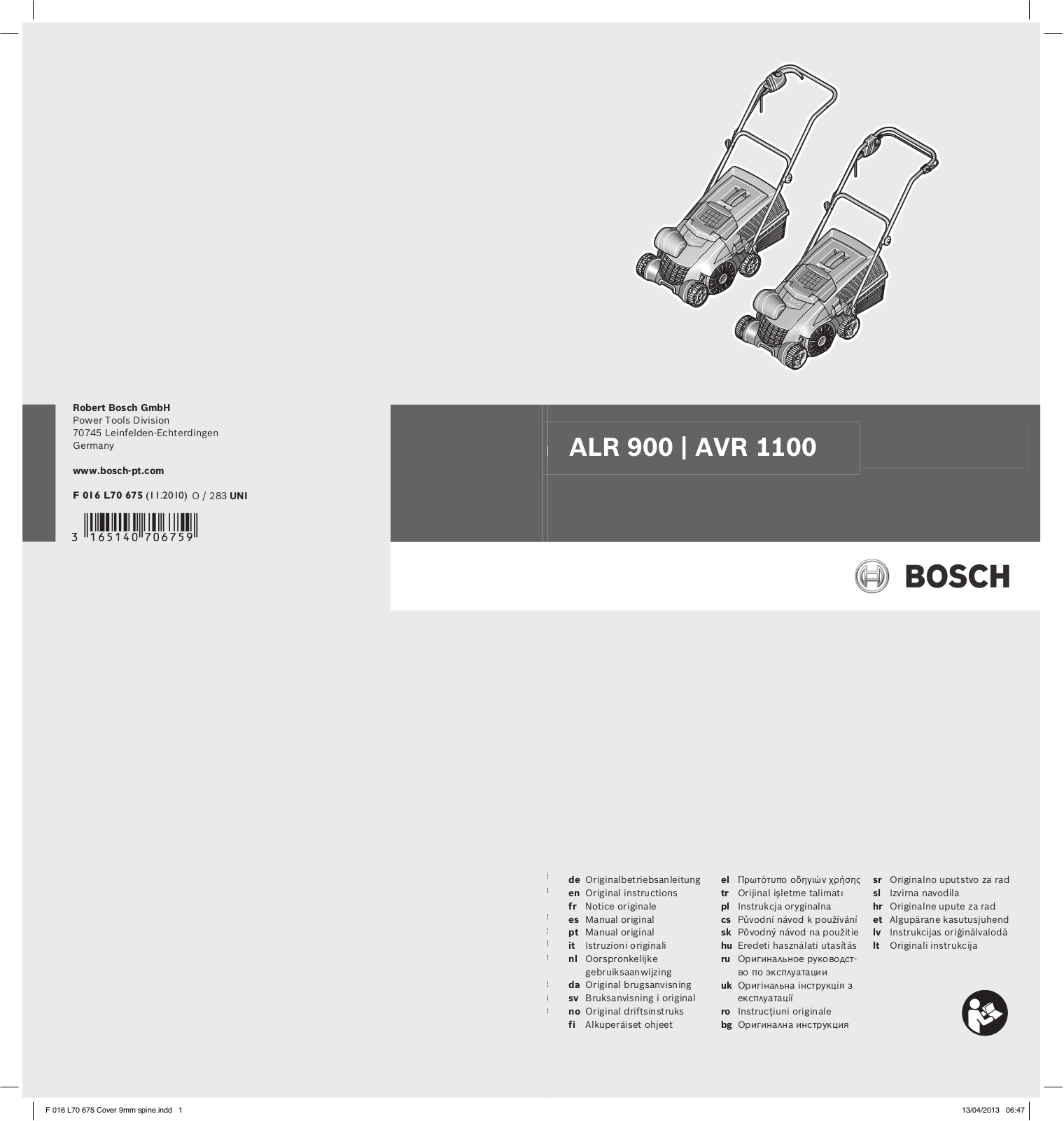 Bosch ALR 900 Raker User Manual