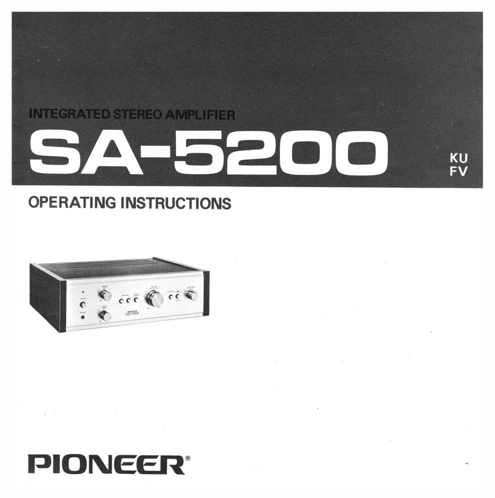 Pioneer SA-5200 Owners Manual